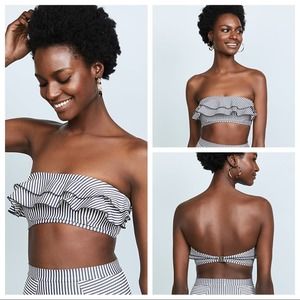 NWT Suboo Ziggy Frill Bandeau Bikini Top NWT Seersucker Stretch Size 4